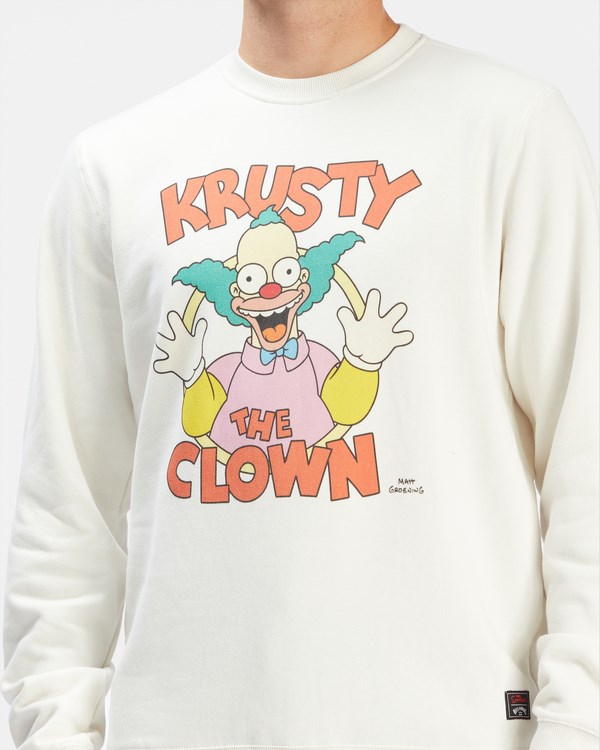 Billabong The Simpsons Krusty Crewneck Pullover Bílé | YVFBXE-980