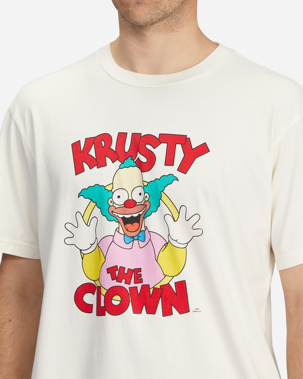Billabong The Simpsons Krusty Wave Washed Organic Krátké Sleeve T-Shirt Bílé | EOKXGT-016
