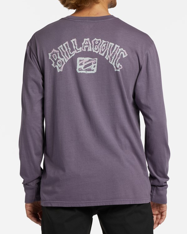 Billabong Theme Arch Wave Washed Long Sleeve T-Shirt Fialové | RTIMWU-236