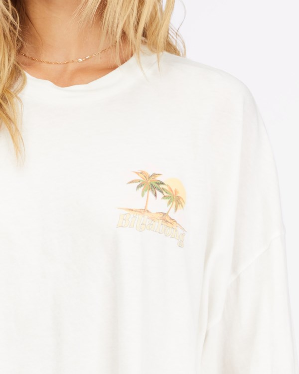 Billabong This Must Be The Place Cropped Long Sleeve T-Shirt Salt Crystal | MSWGUT-691
