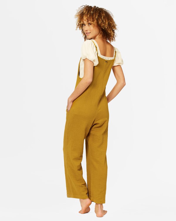 Billabong Throw And Go Relaxed Jumpsuit Olivy Zelené | NJTUAE-384