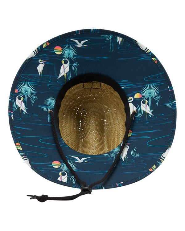Billabong Tides Print Straw Lifeguard Hat Tmavě Blankyt | AYLWMG-086