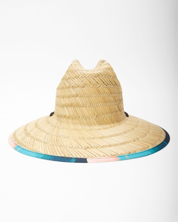Billabong Tides Print Straw Lifeguard Hat Sand | KHSMVU-645