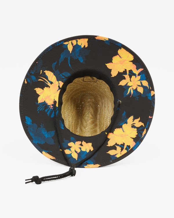 Billabong Tides Print Straw Lifeguard Hat Neon Night | LHQAFY-749
