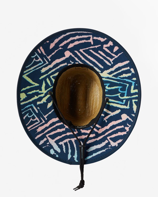 Billabong Tides Print Straw Lifeguard Hat Neon | TLKGZB-920
