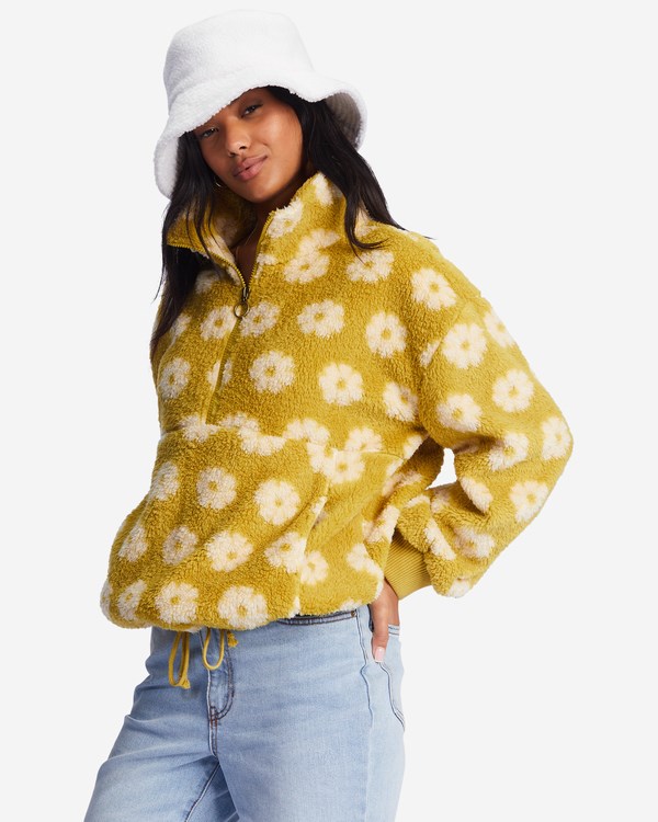 Billabong Time Off Half-Zip Fleece Pullover Zelene | MXKHAZ-301