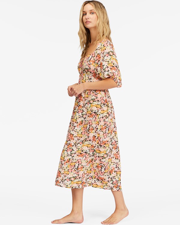 Billabong True Romance Midi Šaty Multi | UDAZIE-926