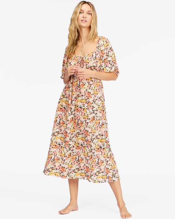 Billabong True Romance Midi Šaty Multi | UDAZIE-926
