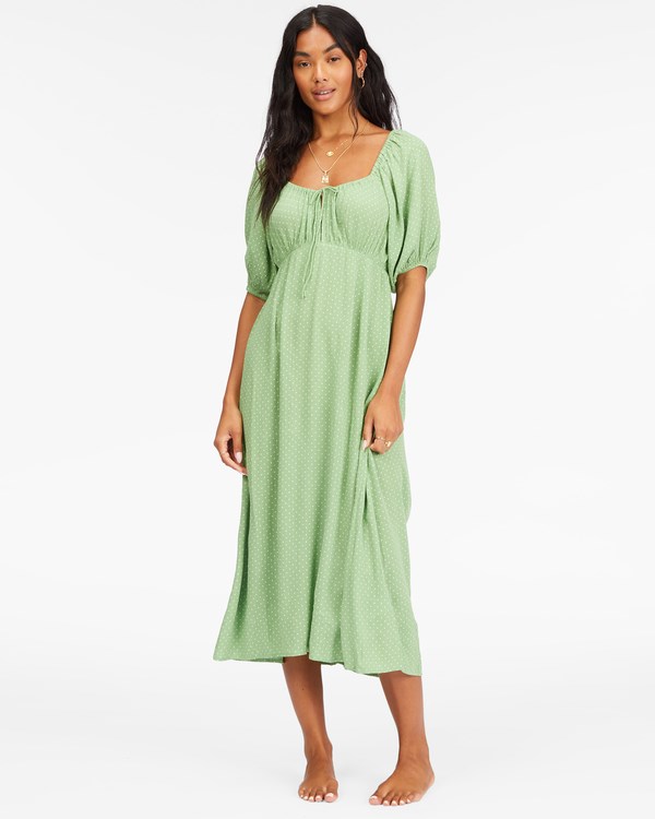 Billabong True Romance Midi Šaty Tea Tree | YPETSK-271