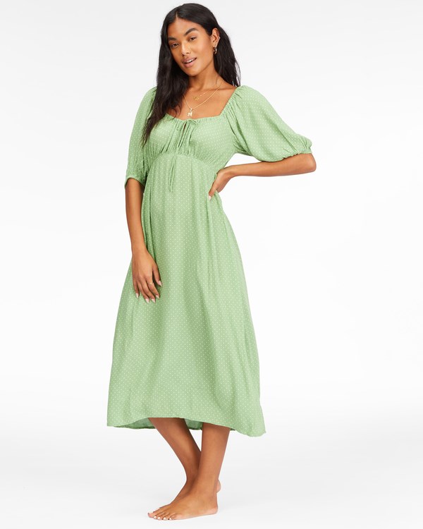 Billabong True Romance Midi Šaty Tea Tree | YPETSK-271