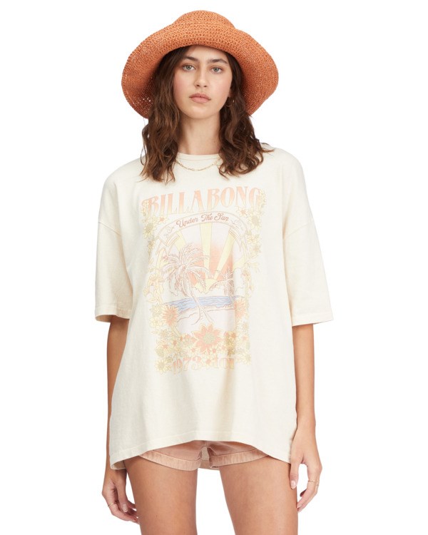 Billabong Under The Sun Boyfriend T-Shirt Bílé | LEIKAD-506