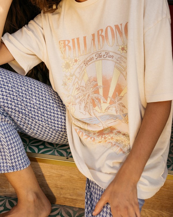 Billabong Under The Sun Boyfriend T-Shirt Bílé | LEIKAD-506