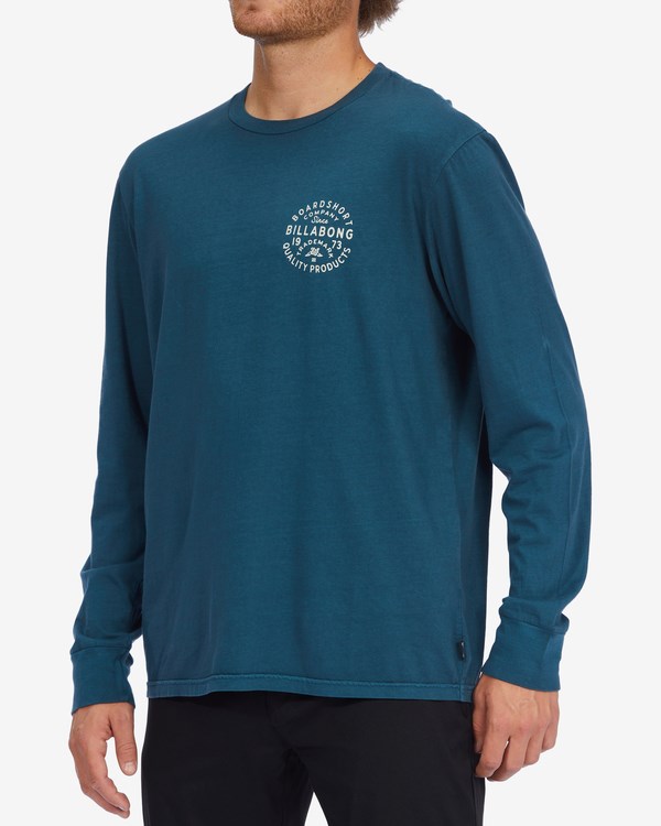 Billabong Union Wave Washed Long Sleeve T-Shirt Tmavě Blankyt | YQODLA-129