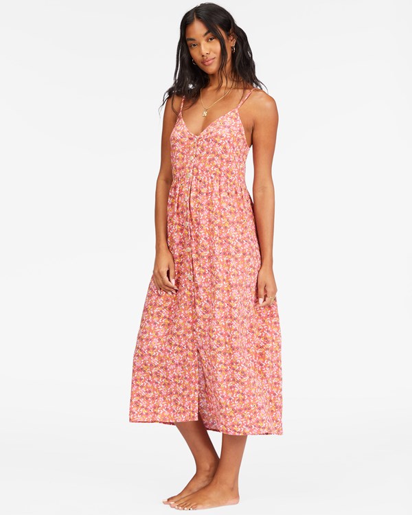 Billabong Venice Babe Midi Slip Šaty Koralove | ILBAQE-516