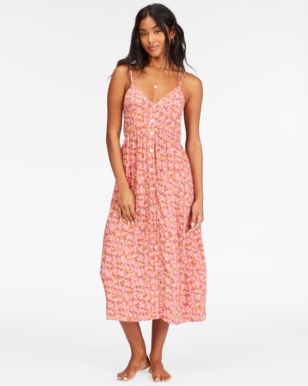 Billabong Venice Babe Midi Slip Šaty Koralove | ILBAQE-516