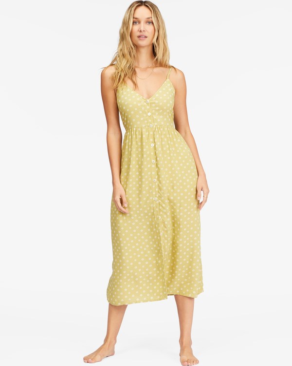 Billabong Venice Babe Midi Slip Šaty Moss Joy | WQGFEH-423