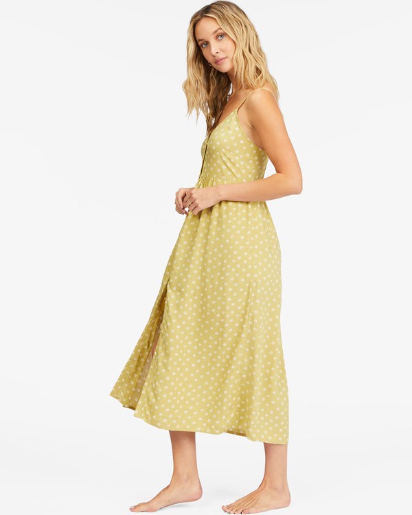 Billabong Venice Babe Midi Slip Šaty Moss Joy | WQGFEH-423