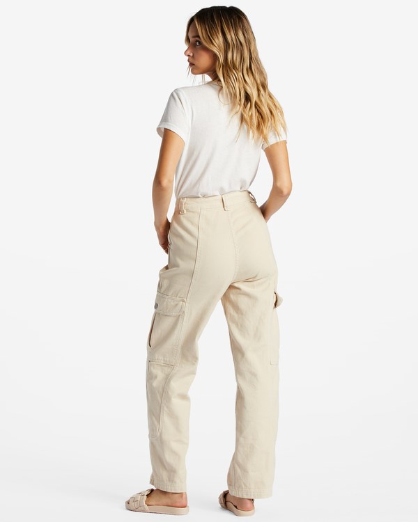 Billabong Wall To Wall Denim Cargo Pants Bílé | STMPKQ-513