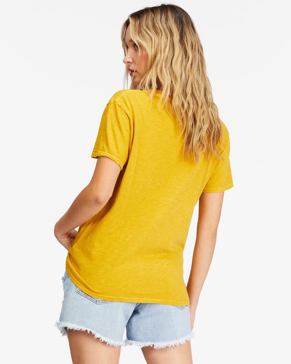 Billabong Warm Waves Lazy Days Boyfriend T-Shirt Golden Touch | INBFHL-069
