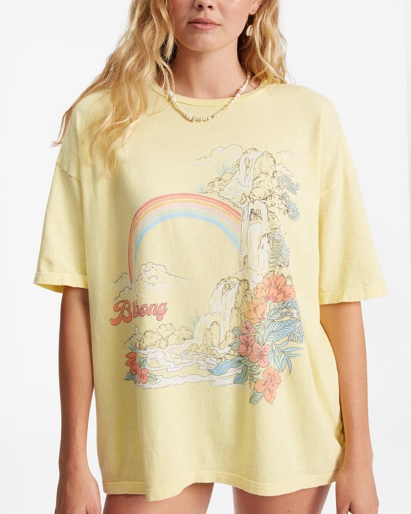 Billabong Waterfall Boyfriend T-Shirt Pina Colada | ZMEDRB-864