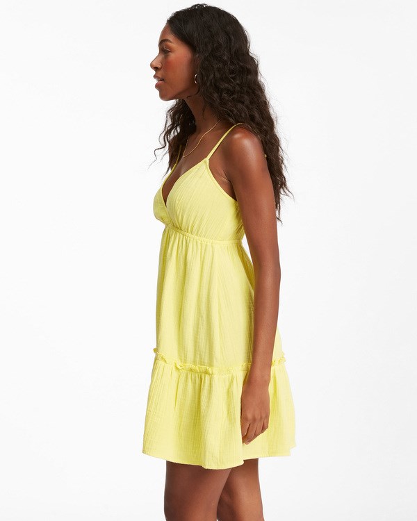 Billabong Wave After Wave Babydoll Mini Šaty Citron | TMYBRE-341