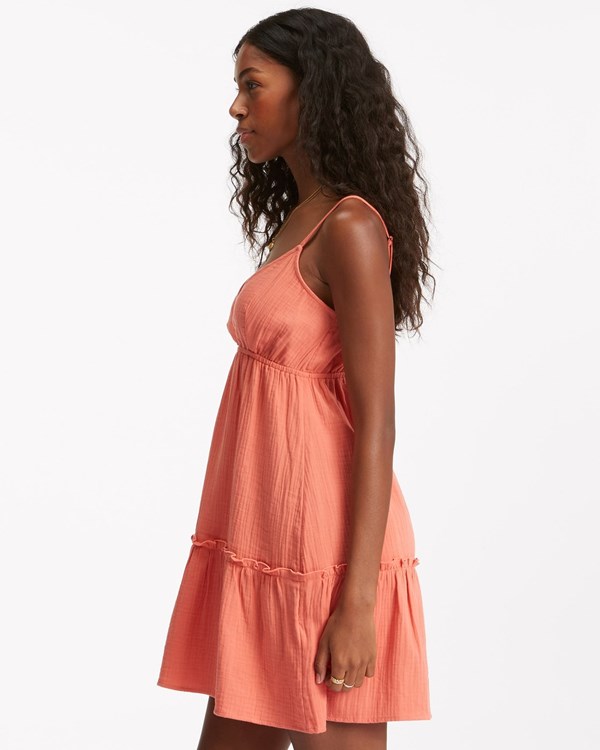 Billabong Wave After Wave Babydoll Mini Šaty Růžové | ZIVWKJ-581
