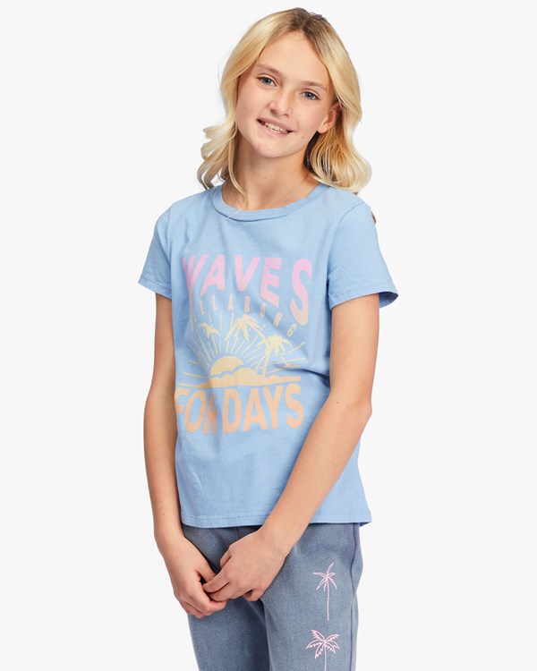 Billabong Wave For Days Grafická Boyfriend T-Shirt Světle Indigo | JMEODL-620