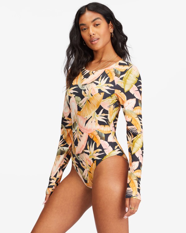 Billabong Wave Tribe Long Sleeve Swimsuit Jungle Night | MEYVRC-805