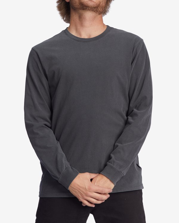 Billabong Wave Washed Long Sleeve T-Shirt Charcoal | AXKPZN-934