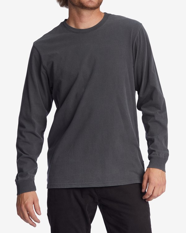 Billabong Wave Washed Long Sleeve T-Shirt Charcoal | AXKPZN-934