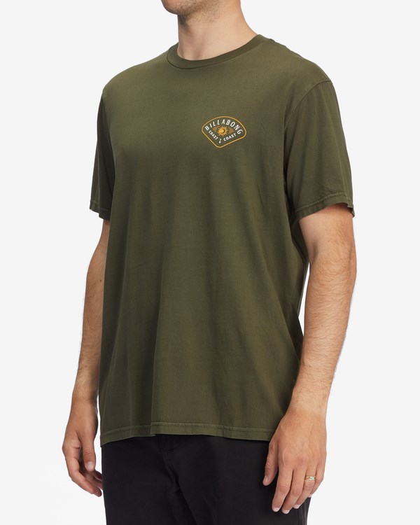 Billabong Worshipper Wave Washed Krátké Sleeve T-Shirt Military | MSCKFX-308