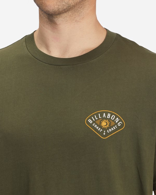 Billabong Worshipper Wave Washed Krátké Sleeve T-Shirt Military | MSCKFX-308