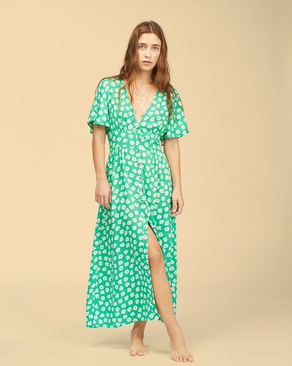 Billabong Wrangler Floral Dream Šaty Clover | GIJFWA-498