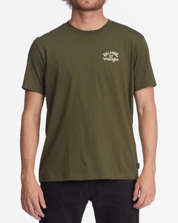 Billabong Wrangler Rancher Organic Krátké Sleeve T-Shirt Military | UFVXEO-961