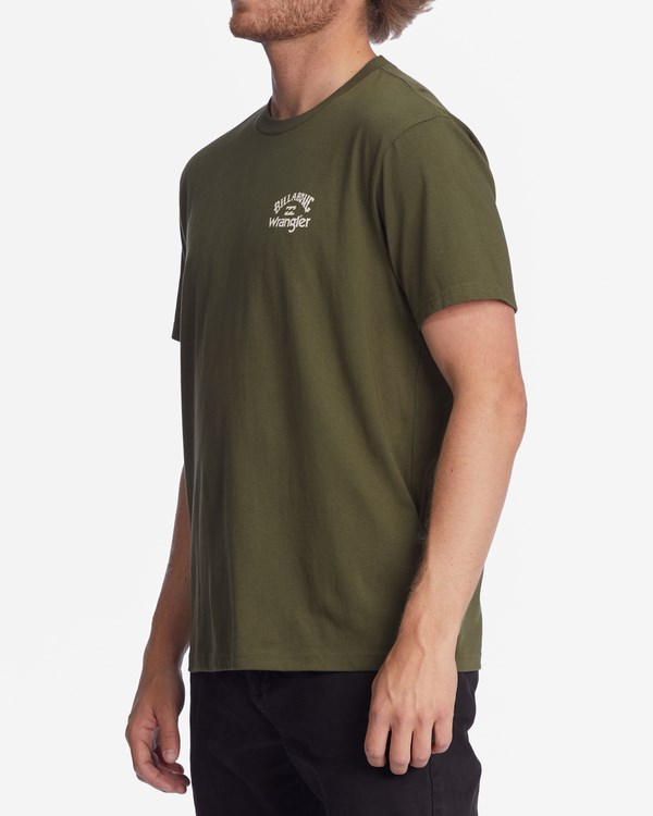 Billabong Wrangler Rancher Organic Krátké Sleeve T-Shirt Military | UFVXEO-961