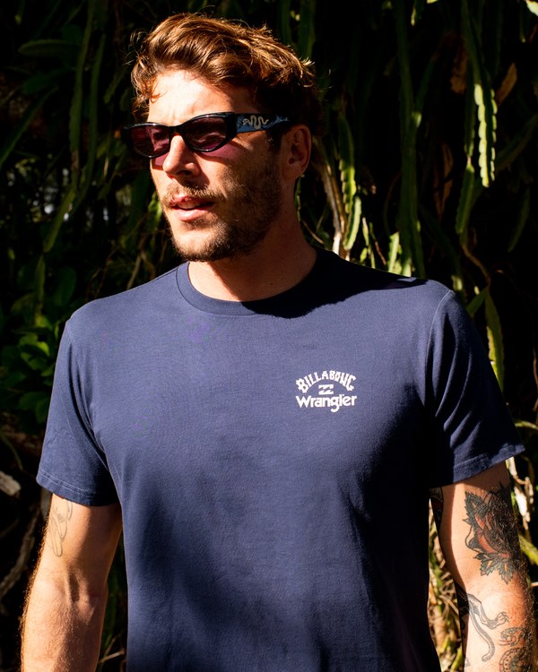 Billabong Wrangler Rancher Organic Krátké Sleeve T-Shirt Night | XNETIS-854