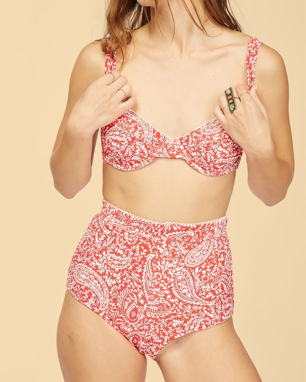 Billabong Wrangler Ruby Sands Avalon Bikiny Bottoms Červené | ASDLRF-852