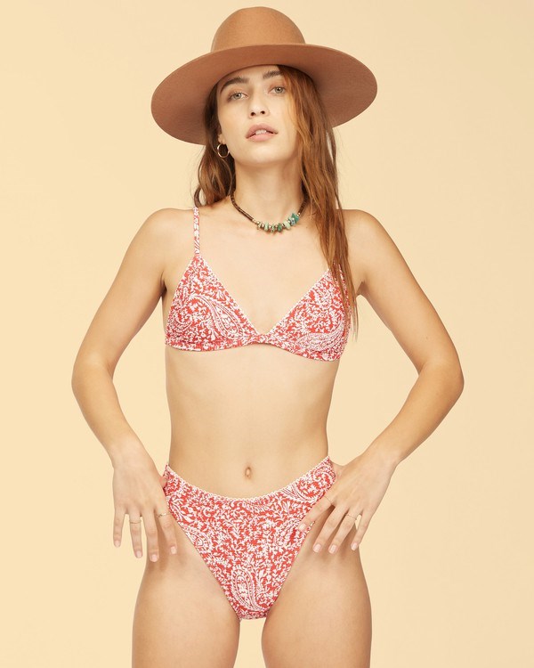 Billabong Wrangler Ruby Sands Ceci Triangle Bikiny Top Červené | CRJYHK-421