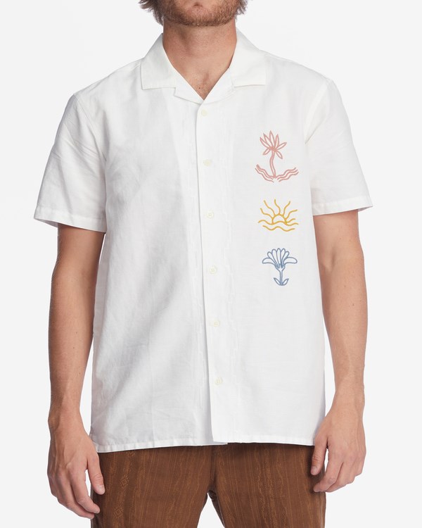 Billabong Wrangler Sacred Sands Hemp Krátké Sleeve Shirt Bílé | OUTPHI-675
