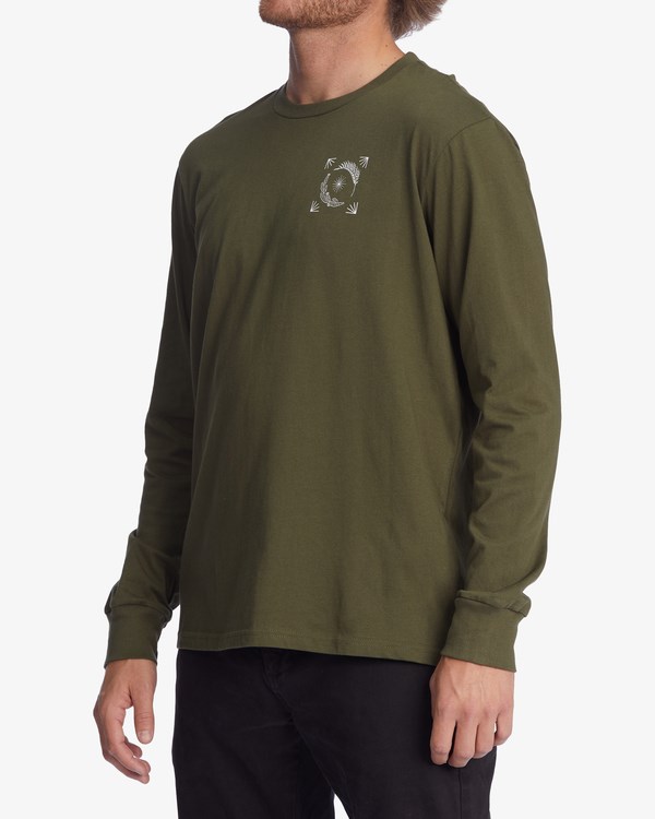 Billabong Wrangler Sands Of Time Organic Long Sleeve T-Shirt Military | DAEWXS-726