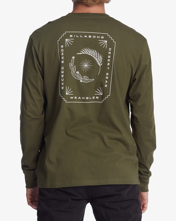 Billabong Wrangler Sands Of Time Organic Long Sleeve T-Shirt Military | DAEWXS-726