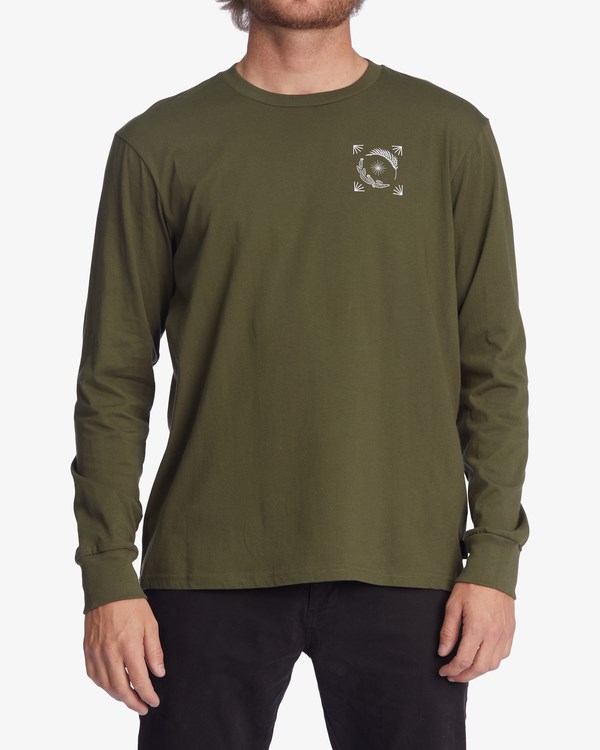 Billabong Wrangler Sands Of Time Organic Long Sleeve T-Shirt Military | DAEWXS-726