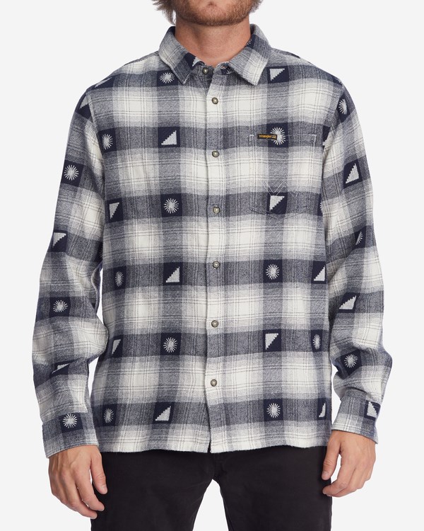 Billabong Wrangler Shadows Flannel Shirt Eclipse | YPJEQM-693