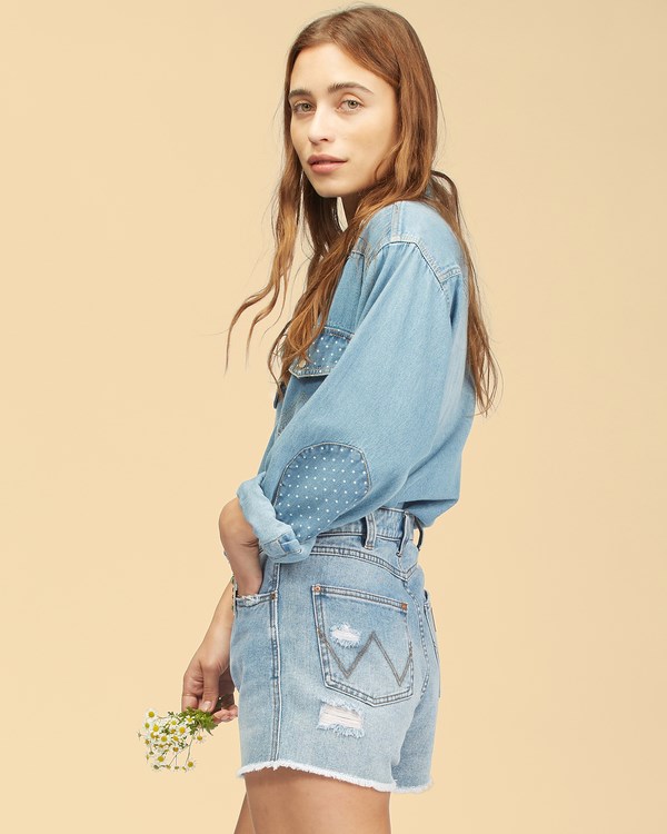 Billabong Wrangler Showdown Denim Krátké Blankyt | QXFNBY-295