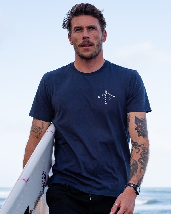Billabong Wrangler Trading Post Organic Krátké Sleeve T-Shirt Night | ZNECKR-405